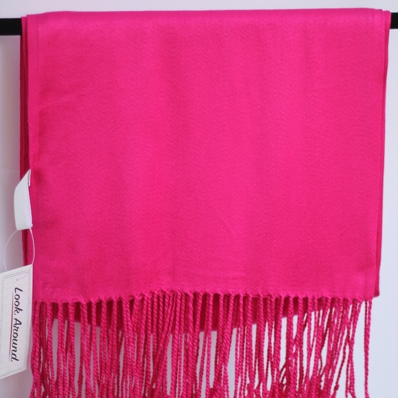 5 NWT Fuschia Pink Pashmina Women Scarf / Wrap - Picture 3 of 4